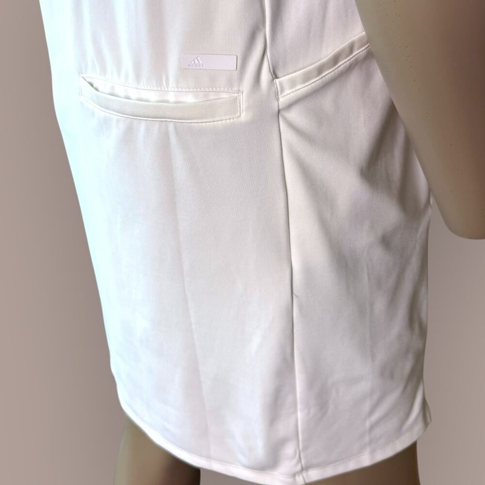 Adidas Womens Athletic Tennis Golf Polo Dress Size M White Short Sleeve Striped - Picture 10 of 13
